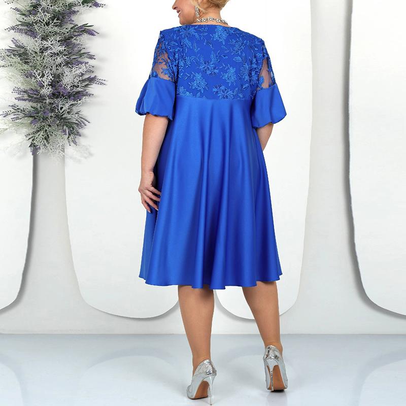 Women Dress Summer Short Sleeve Embroidery Woman Long Dresses Casual O-neck Big Size Dresses