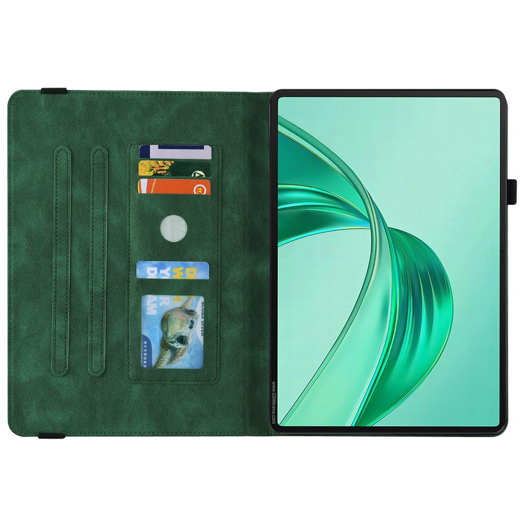 For Honor Pad X8a Case Butterfly Flower Imprint PU Leather Tablet Cover with Card Slots