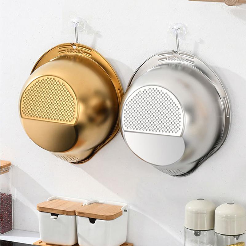 Ciotola Scolapasta Lavariso Acciaio Inossidabile 304 Ciotola per Lavare il Riso Setaccio per Riso Scolapasta Filtro per Frutta e Verdura Utensili da Cucina