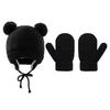 Cross-Border Baby Hat Two-Piece Set Knitted Hat Gloves Foreign Trade Classic Style Warm Hat Gloves Set for Children