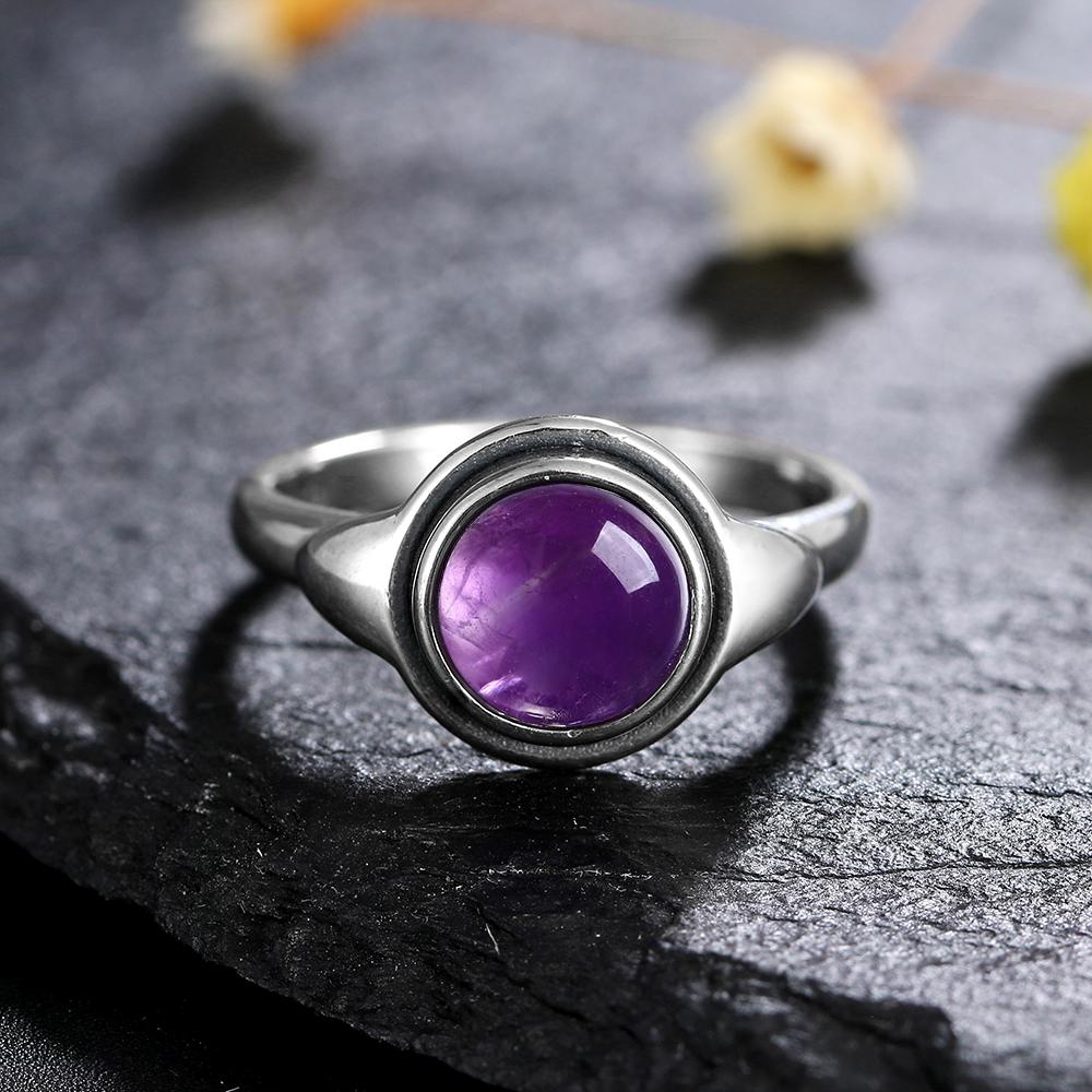 CopperRings Natural Amethyst Gemstone Rings for Women Wedding Bands Anniversary Gift Fine Jewelry