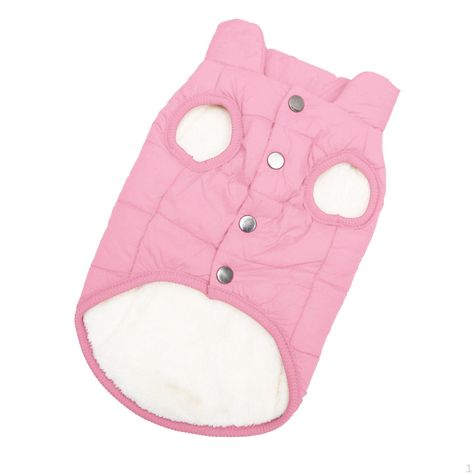 

Dog Vest, Warm Clothes Jacket Comfortable Wind Sleeveless Lightweight Dogs Winter Coat, for Small рожевий