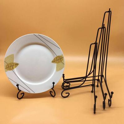 Iron Display Stand Black Iron Easel Plate Display Photo Holder Stand, Displays Picture Frames, Cookbooks, Decorative Plates