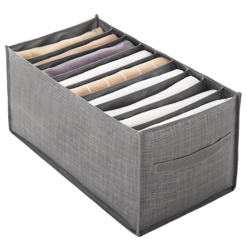 Non Woven Fabric Pants Organizer Foldable Pants Storage Box with Multiple Compartments Durable Trousers Organizers