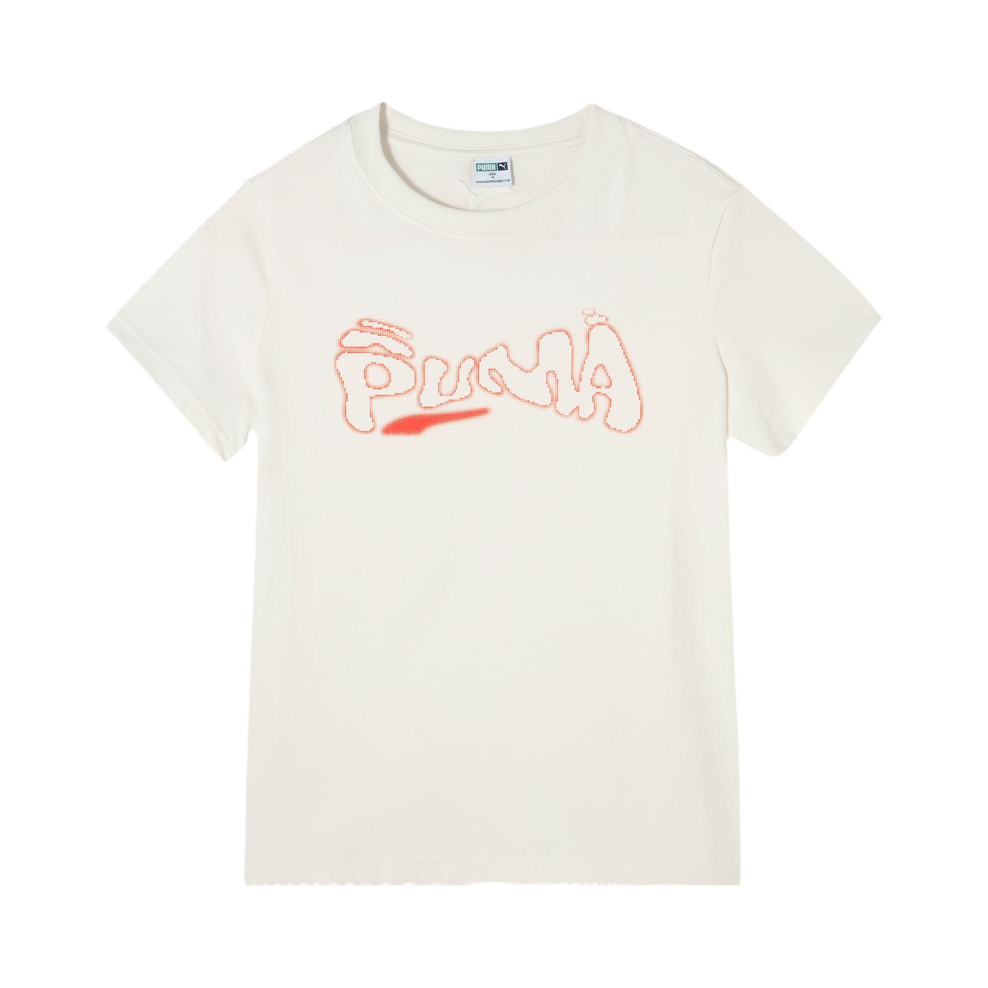 

PUMA Casual Letter Print Pullover Round Neck Short Sleeve T-Shirt Women T-Shirts White 628041-65 M