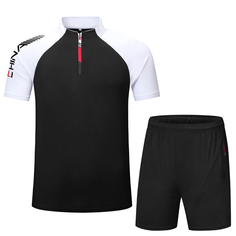 Quick-Dry Sports Short Sleeve Set: Casual Zipper for Table Tennis, Swimming, Martial Arts Coaching