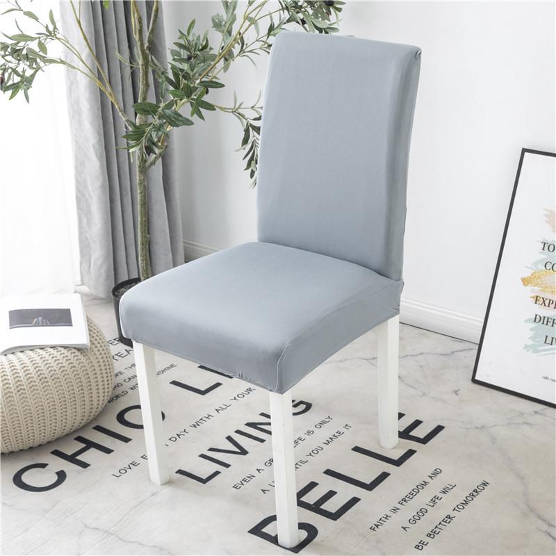 Grey Color Chair Covers Spandex Desk Seat Chair Covers Seat Protector Slipcovers For El Banquet Wedding Universal Size 1Pc