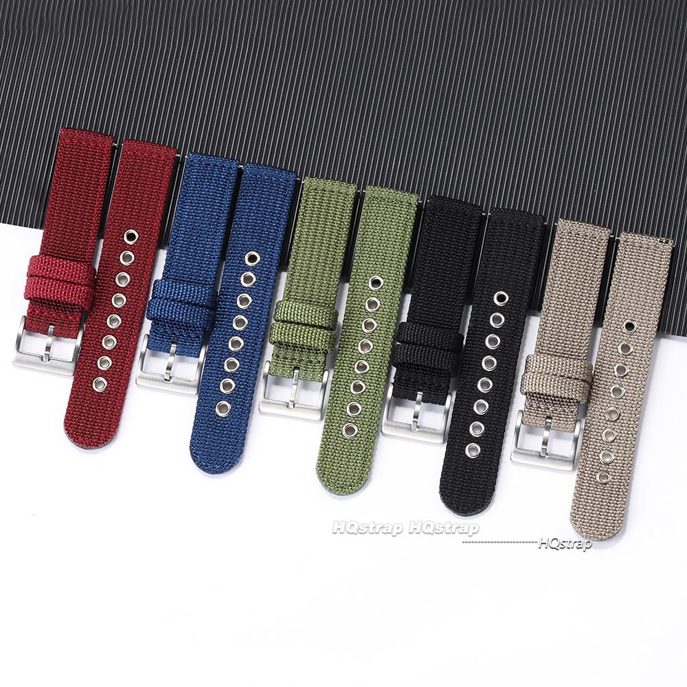 Colorful Nylon Watch Strap Stainless Steel Buckle Universal Replace Bracelet Quick Release Band for Men Women 18mm 20mm 22mm
