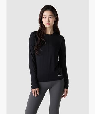 LECOQ Women'S Slim Fit Modal Long Sleeve T-Shirt - Black Qr122Orl11