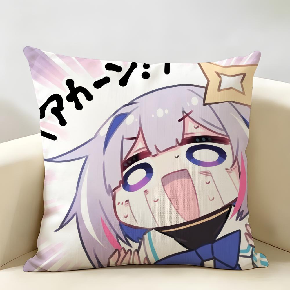 Amane KanataS Cute Cushion Cover Natural Linen Organic Fabric DoubleSided Printing Room Sofa Decor Pillow Case