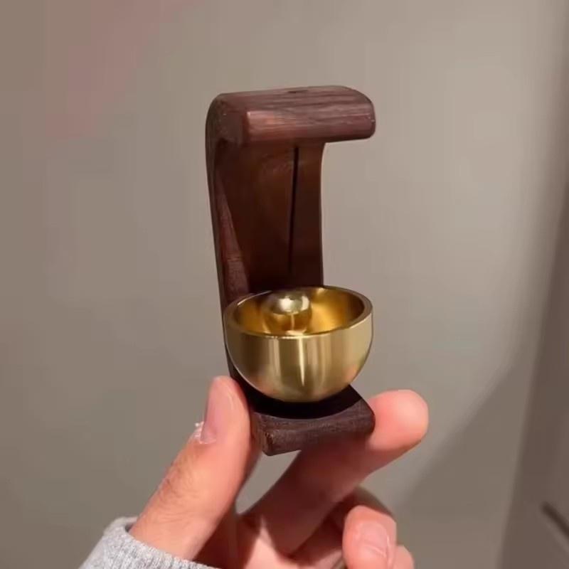 Dopamin-Windspiel Magnetisches Indoor-Windspiel, Eichenholzmaterial Türklingel Kupferglocke, Walnuss Kupferverzierungen Heim-Windspiel Türklingel