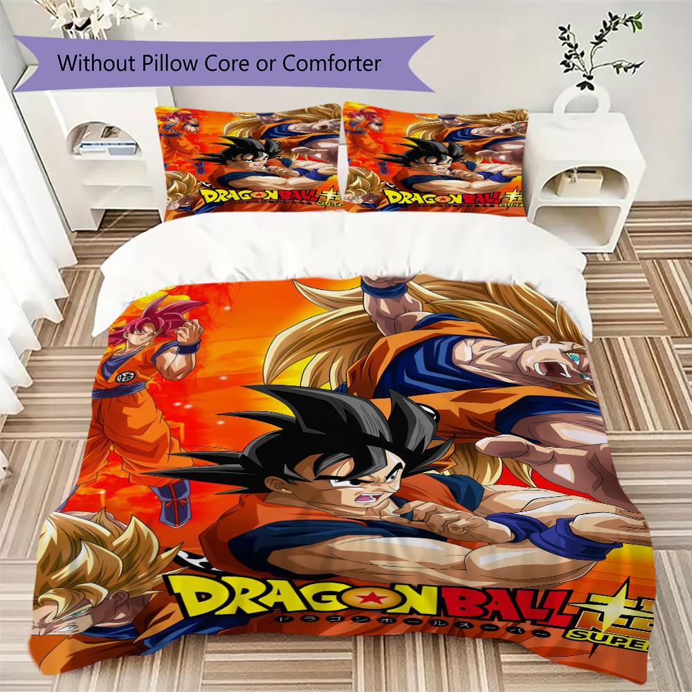 Son Goku 3pcs Bedding Set, Digital Printed Duvet Cover, No Insert, Kids Gift, Large Size -HYQ17