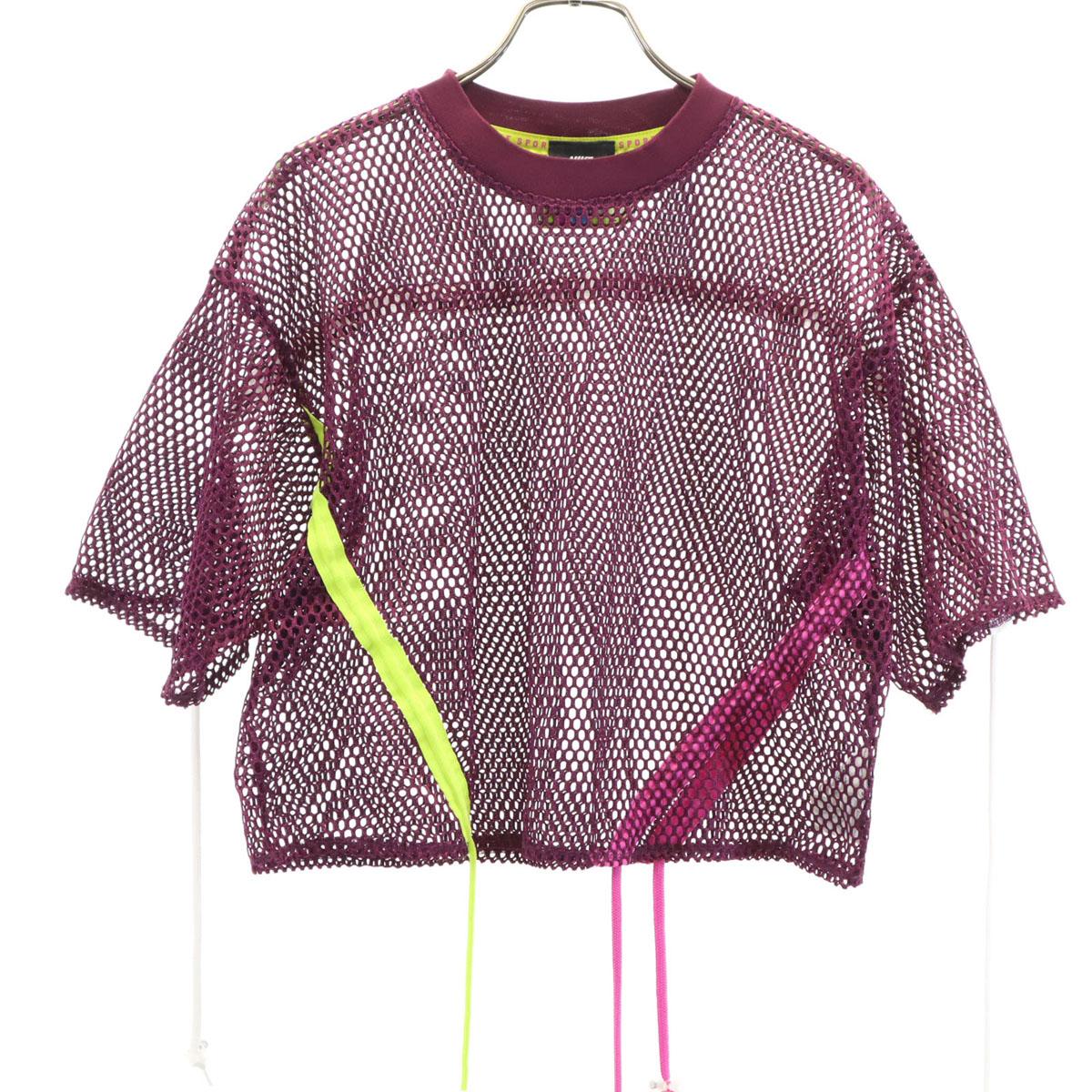 

NIKE Short sleeve Short mesh Cut S wine-red tops Women Used