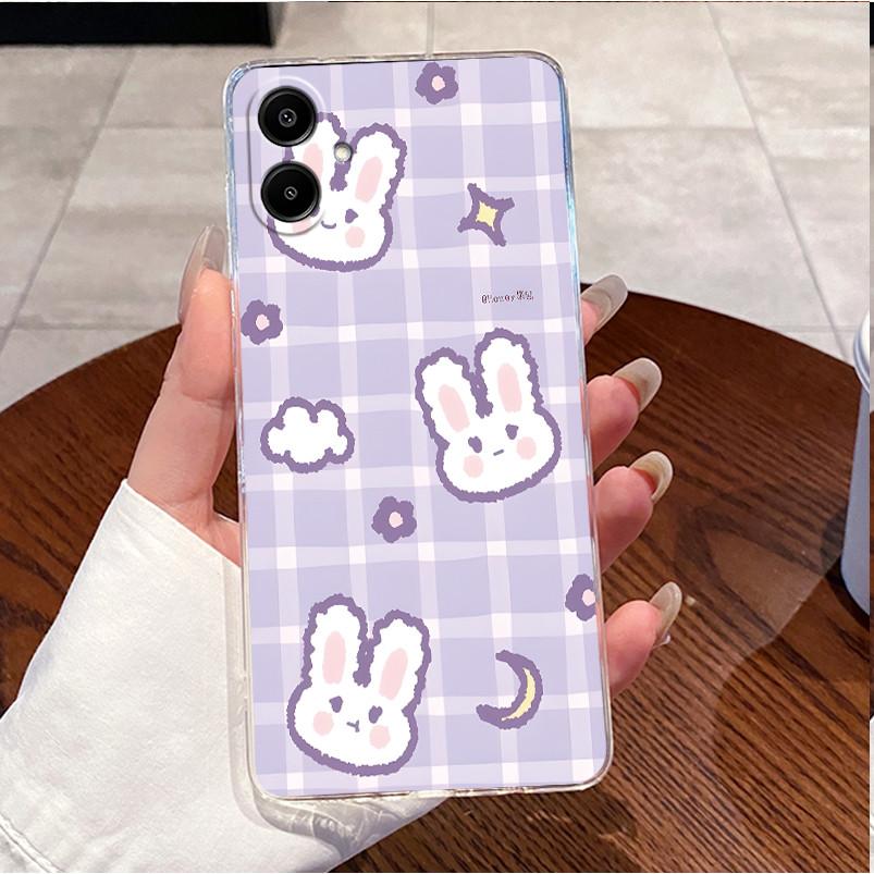 For Samsung Galaxy F70e 5G Case SM-E076B Cute Love Rabbit Funny Clear TPU Soft Silicone Phone Case For Samsung F 70e Back Cover