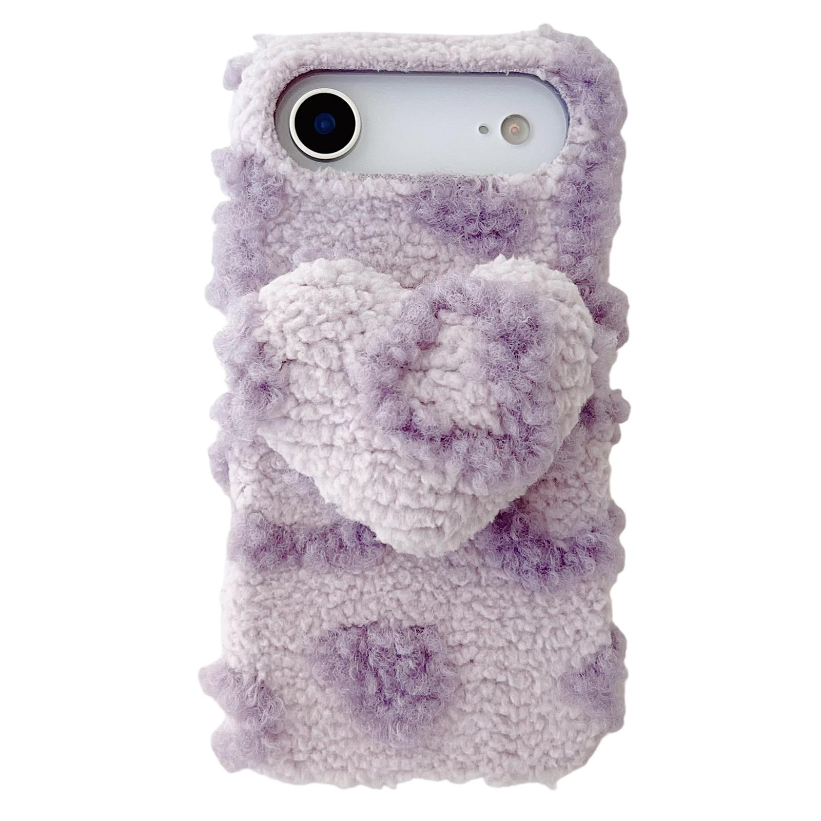 

For iPhone Air Case 3D Heart Plush TPU Winter Warm Soft TPU Phone Cover