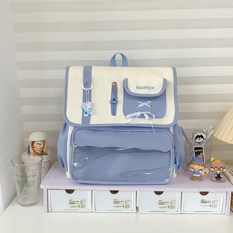 School Style College Backpack With Fabric For Girls Education Use