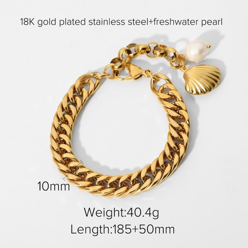 Stainless Steel Cuban Bracelet - High-end Accessory - Electroplated Titanium Steel Bracelet - Women's Accessory