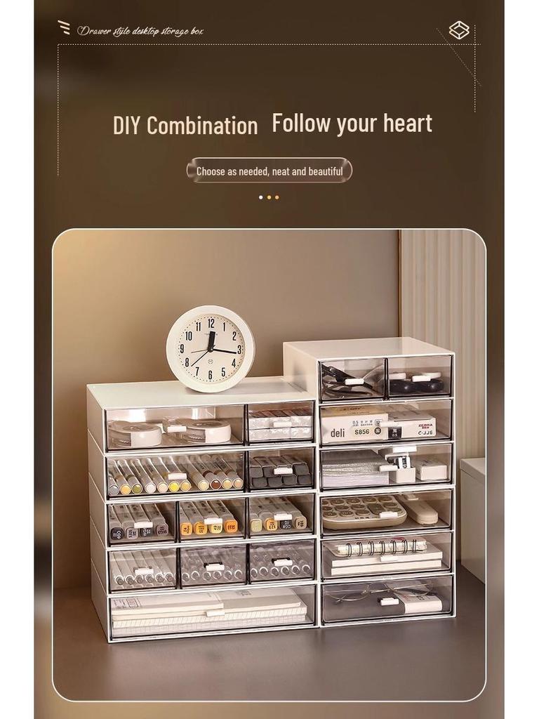 Acryl-Schreibtisch-Organizer-Box mit Schubladen für Büromaterial