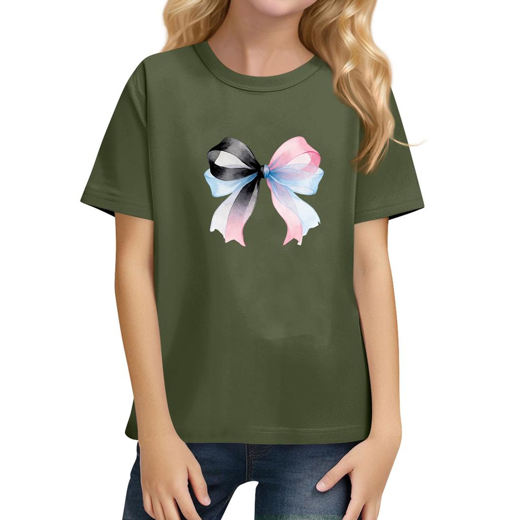 Children's Daily Casual Short-sleeved Color Tops T-shirt