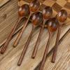 6pcs/set Style Wooden Spoon Long Handle Soup Spoon for Eating Ramen and Drinking Soup High Value Wooden Utensil for Dry Rice