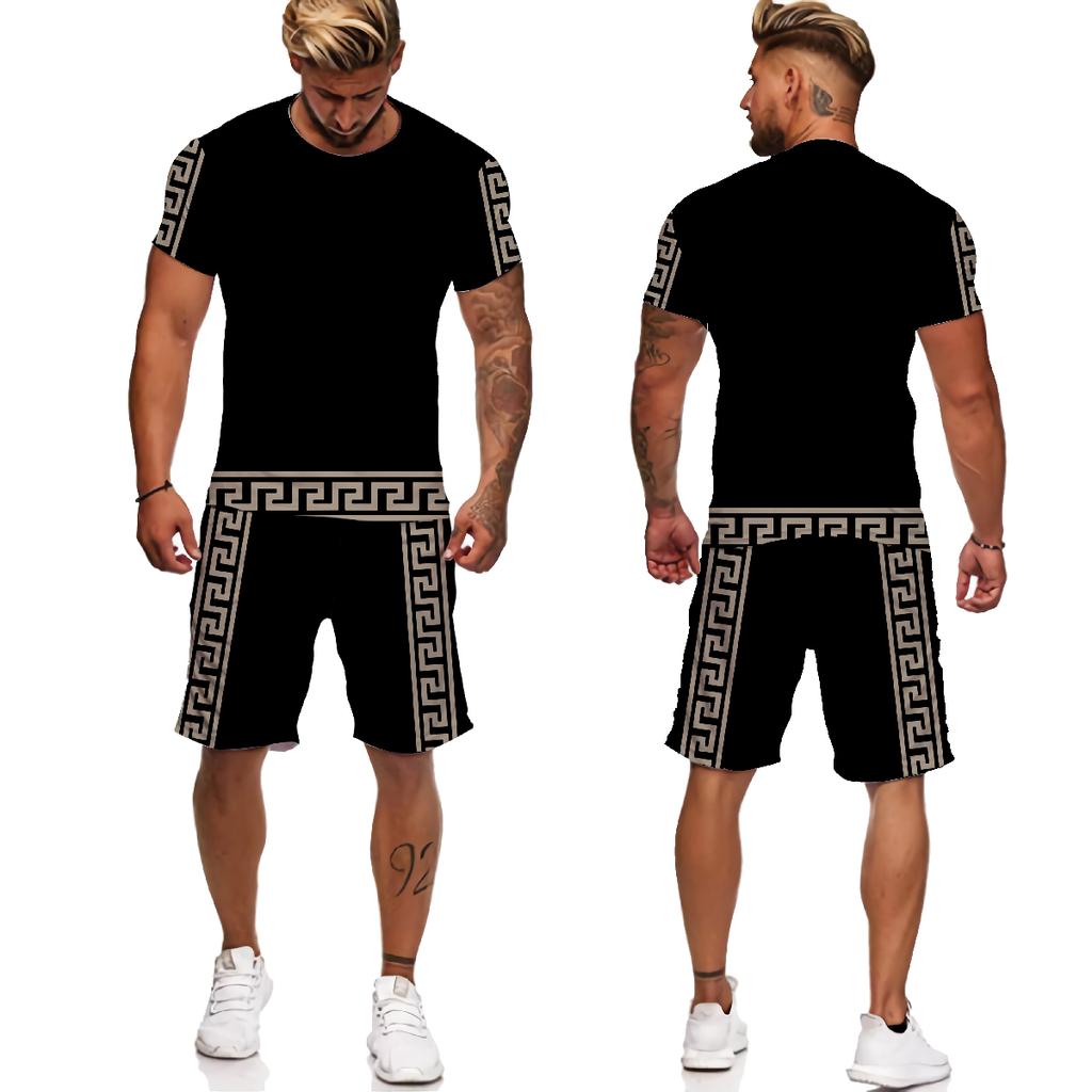 Nowe modne męskie zestawy letnie nadrukowane litery koszulki/garnitury Streetwear z krótkim rękawem stroje unisex Casual męska koszulka dres zestaw