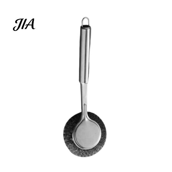 Non Scratch Wire Brush Stainless Steel Wool Scrubber with Long Handle, Deep Cleaning Heavy Kitchen Sink Duty Scrub Brush, Non-Scratch Pot Scouring