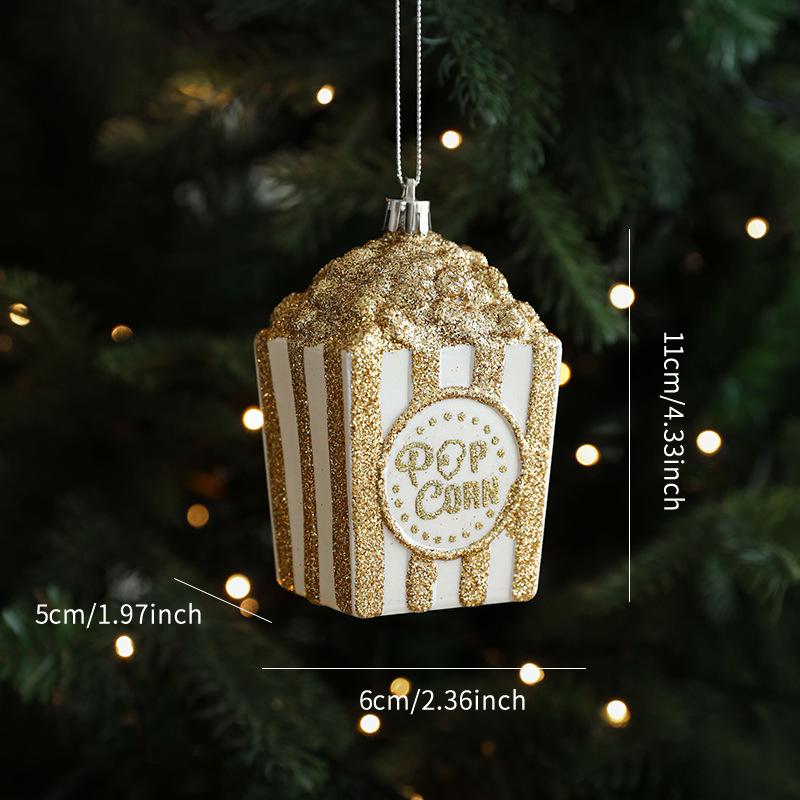 Golden Sticky Pink Christmas Tree Pendant Golden Snowman Gift Box Cartoon Pendant Reindeer Decorations Christmas Tree Accessory