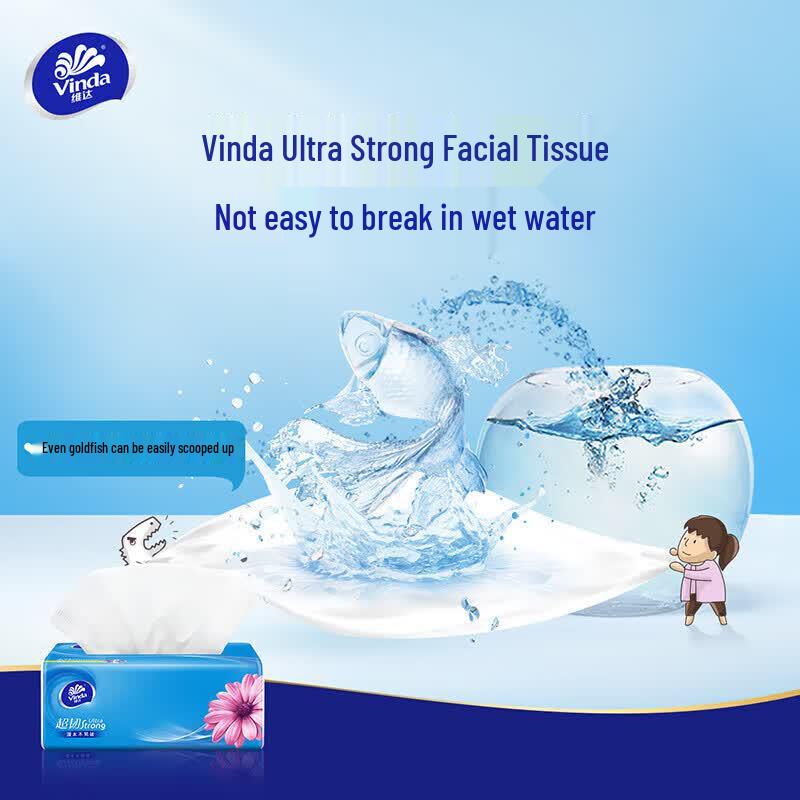 Vinda Super Tough 3-Ply Soft Pack Facial Tissues