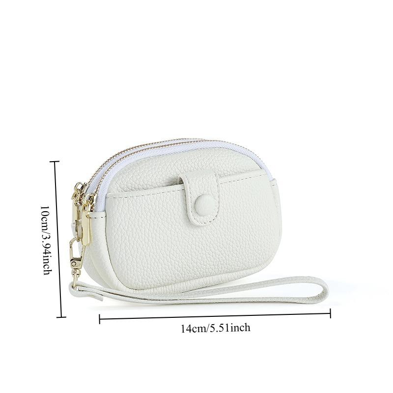 1pc New Mini Wallet for Women Large Capacity Double Zipper Storage Bag Multi Functional Small Wallet
