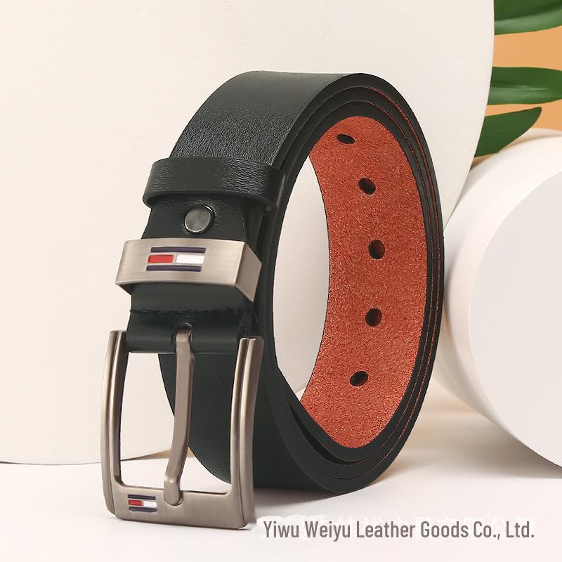 Pánský ležérní pásek z PU kůže se slitinovou sponou s kolíčkem - Korejský módní styl