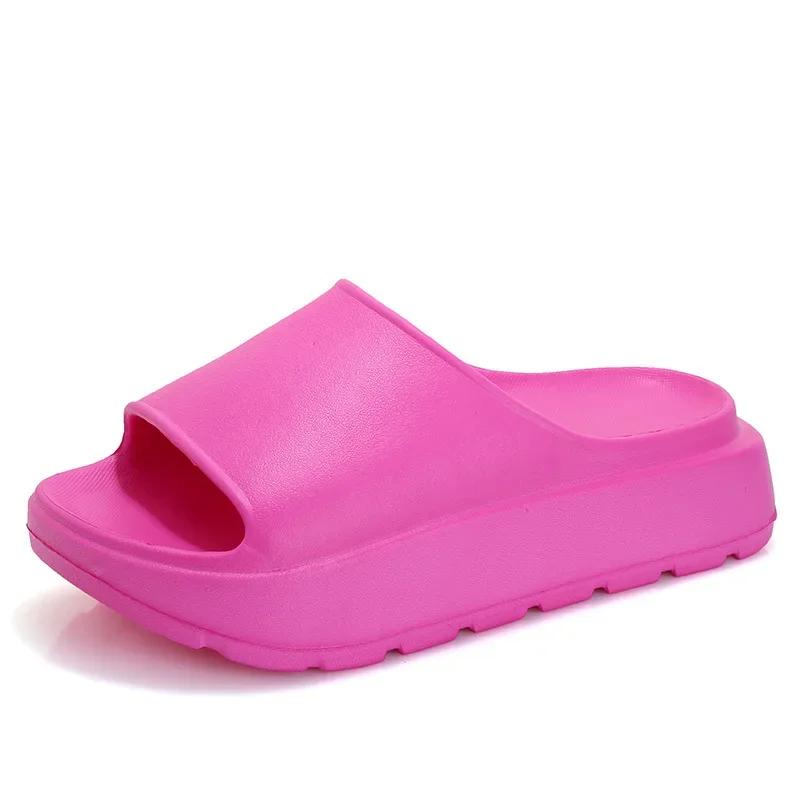 Fashion Summer Thick Sole Eva Beach Slippers Women Thick Platform Indoor Home Slides Woman Light Non Slip Bathroom Flip Flops Shoes 2024