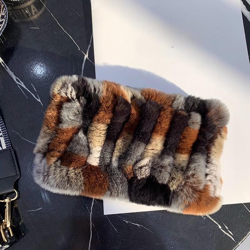 Rex Rabbit Hair Neck Cover Women's Winter Elastic Mesh Scarf Headband Versatile Real Fur Plush Headgear Children's Scarf