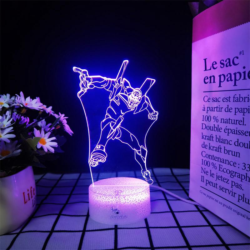 Lumină de noapte LED Neon Genesis Evangelion: Figura colorată din acrilic 3D cu telecomandă la atingere