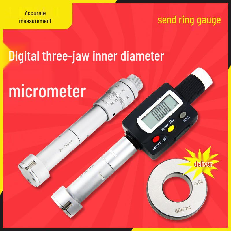 High Precision Three-Point Inside Micrometer, 0.001mm Accuracy for Inner Holes