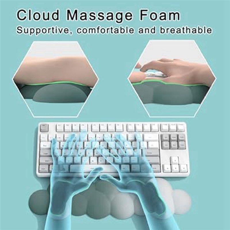M-Modernes Tastatur-Handgelenkauflagepolster, Ergonomisches Design Effektive Handgelenkschmerzlinderung Ruhe Schreibtisch, Niedliche Wolken Dekoration Geschenk