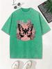Dreamer Butterfly Printing Washed TShirts Womens Cotton Oversized Tops Comfortable Distressed ONeck T Shirts Summer Clothes