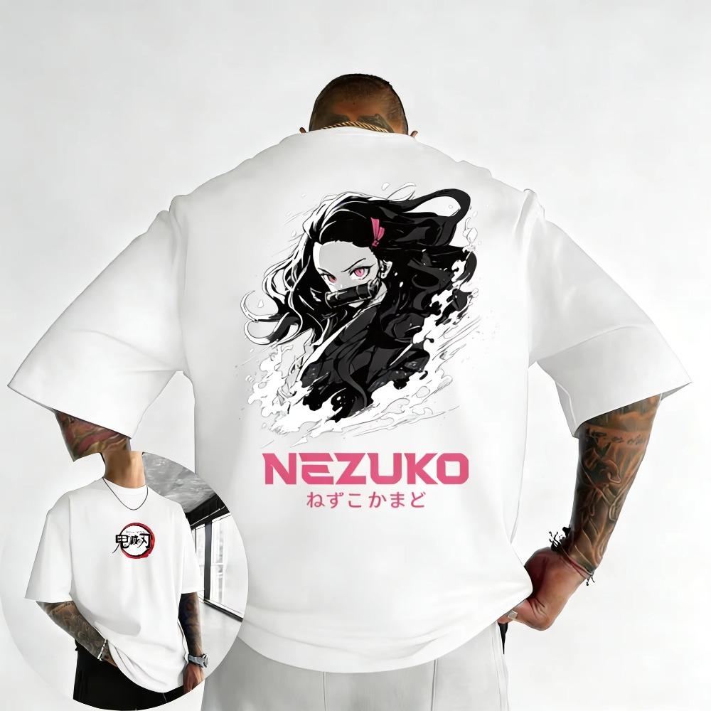 Plus Size Demon Slayer Summer Anime Printed Men and Women Tshirt Casual Parent Child Top Fashion Cotton Street Harajuku Y2K