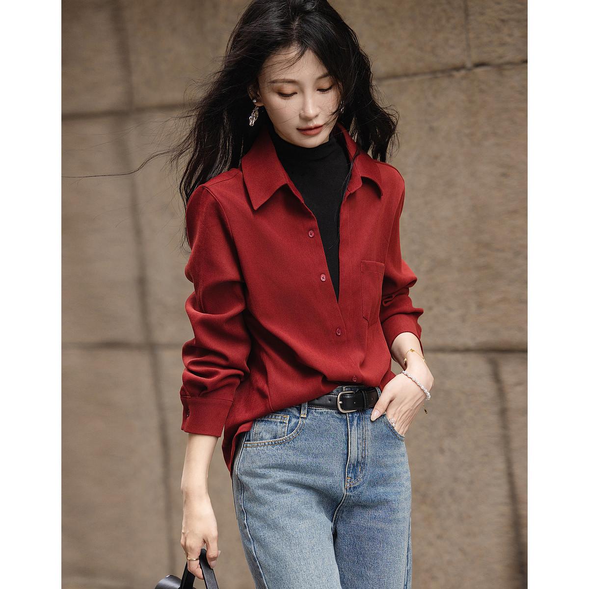

Женская рубашка с V-образным лацканом Encore Red Hair Shirt S