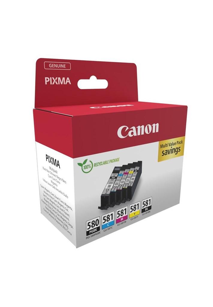 Canon 2078C007 Ink Cartridge Multipack PGI-580/CLI-581 5 pack Black/Cyan/Magenta/Yellow