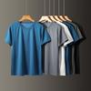Καλοκαιρινό ανδρικό μπλουζάκι Ice Silk Κοντό μανίκι που στεγνώνει γρήγορα O λαιμό χαλαρό μονόχρωμο λεπτό αναπνεύσιμο ελαστικό πουλόβερ καθημερινό αθλητικό μπλουζάκι