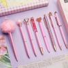 WEMATE Ballpoint Pen Set Blue Black Ink Glittery Cute Pens Metal Diamond Pens Gift for Office Use Pink Oil-Based 8-Piece 0.5mm & - Women, Students,