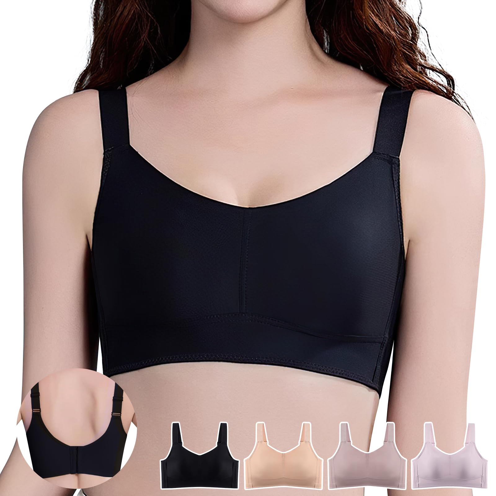 

Бесшовный Маленький Бюстгальтер Маленький Бюстгальтер 2 чашки беспрецедентно Уменьшает Поддерживает Делает грудь высокой Нет Большого размера [APIKIE] [Приблизительно меньше, чёрный