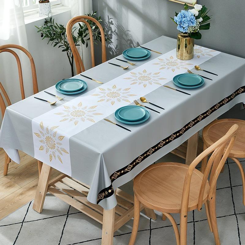 

Fashionable and Simple Style Rectangular Tablecloth Kitchen Restaurant Decoration Table Waterproof Tablecloth 40-70cm