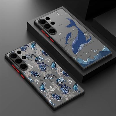 Custodia per Telefono con Fantasia di Animali Marini per Samsung S25 S24 Fe S22 Plus Ultra S23 S21 A56 A36 A55 A16 A54 A35 A52 A25 A15 A14 5g A32 4g Copertura Rigida Opaca