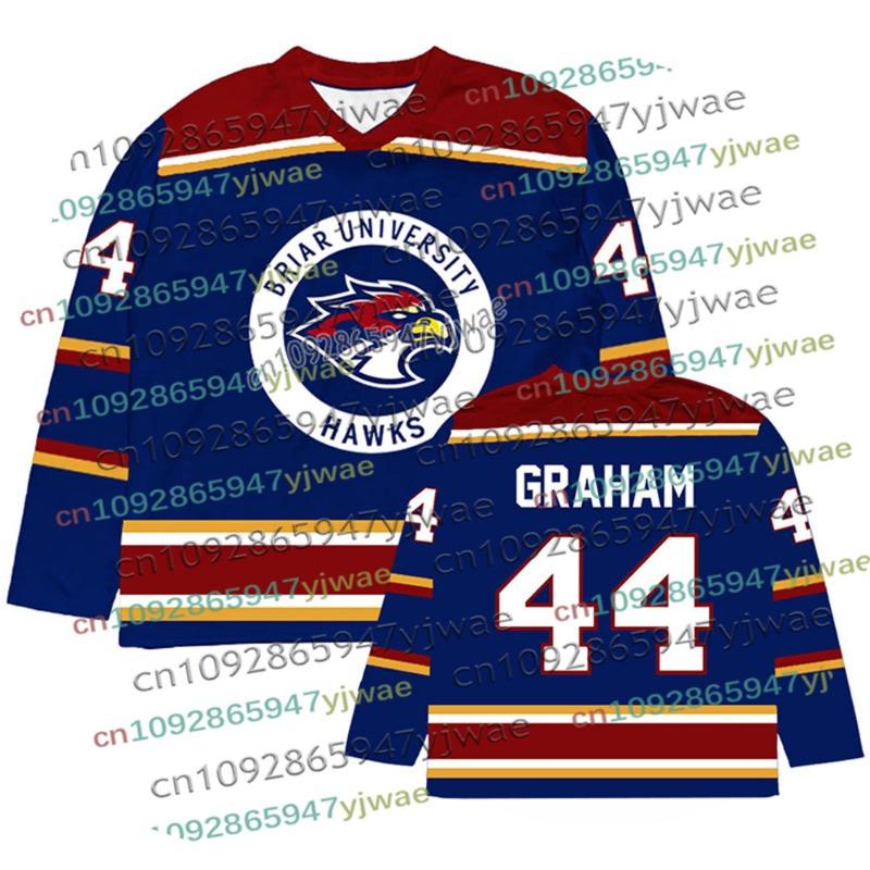 Cosplay Fuori Sede Briar University Maglia da Hockey Graham 44 22 DI LAURENTIS 66 Tucker46 Maglietta a Maniche Lunghe Maglia da Uomo