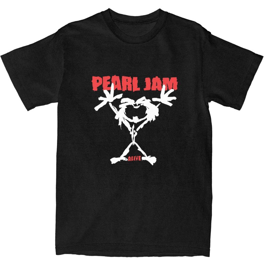 Men's Pearls Jams T-Shirts Music Band Heavy Metal Pure Cotton Clothing Summer Y2K Funny T Shirt O Neck Fashion Custom Tee Shirt