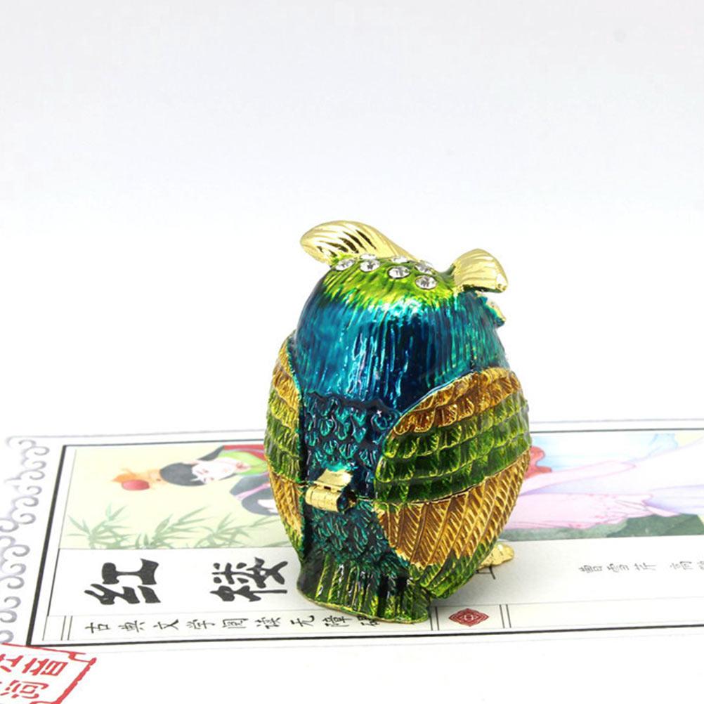 Ötvözetből készült bagoly figura asztali figura ékszerdoboz dekoráció asztali ón szobor fém ajándék