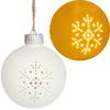 Battery-powered Ceramic LED Bauble with a Snowflake Motif