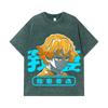 275 GSM Washed T-shirts 100% Cotton Demon Slayer V100 Zenitsu Print Unisex Heavy Cotton T Shirt