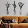 3 Piece Floral Metal Wall Art Minimalist Modern Home Decor